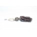 Key Chain 925 Solid Sterling Silver For Charms Key Holder Garnet Gem Stone D36